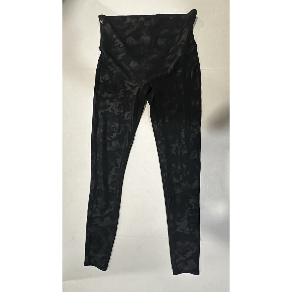Spanx Women's Camouflage Leggings Black Size Large Shaping High-Rise Compression